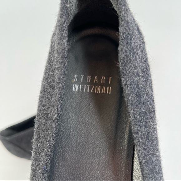 STUART WEITZMAN Smokey Grey Floral Jewel Felt Wool Ballerina Office Flats Shoes - Picture 6 of 14